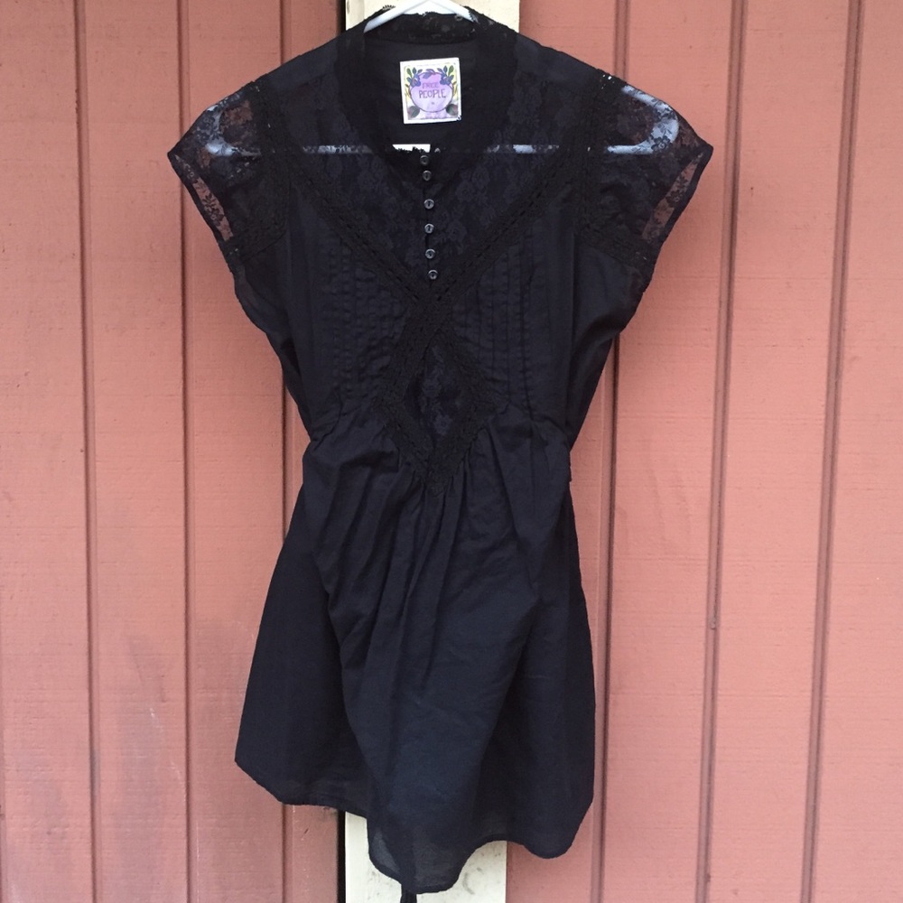 Free people black lace top